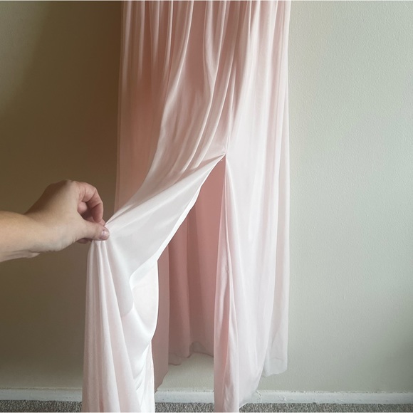 David’s Bridal Petal Pink Long Dress Size 6 - Picture 2 of 6